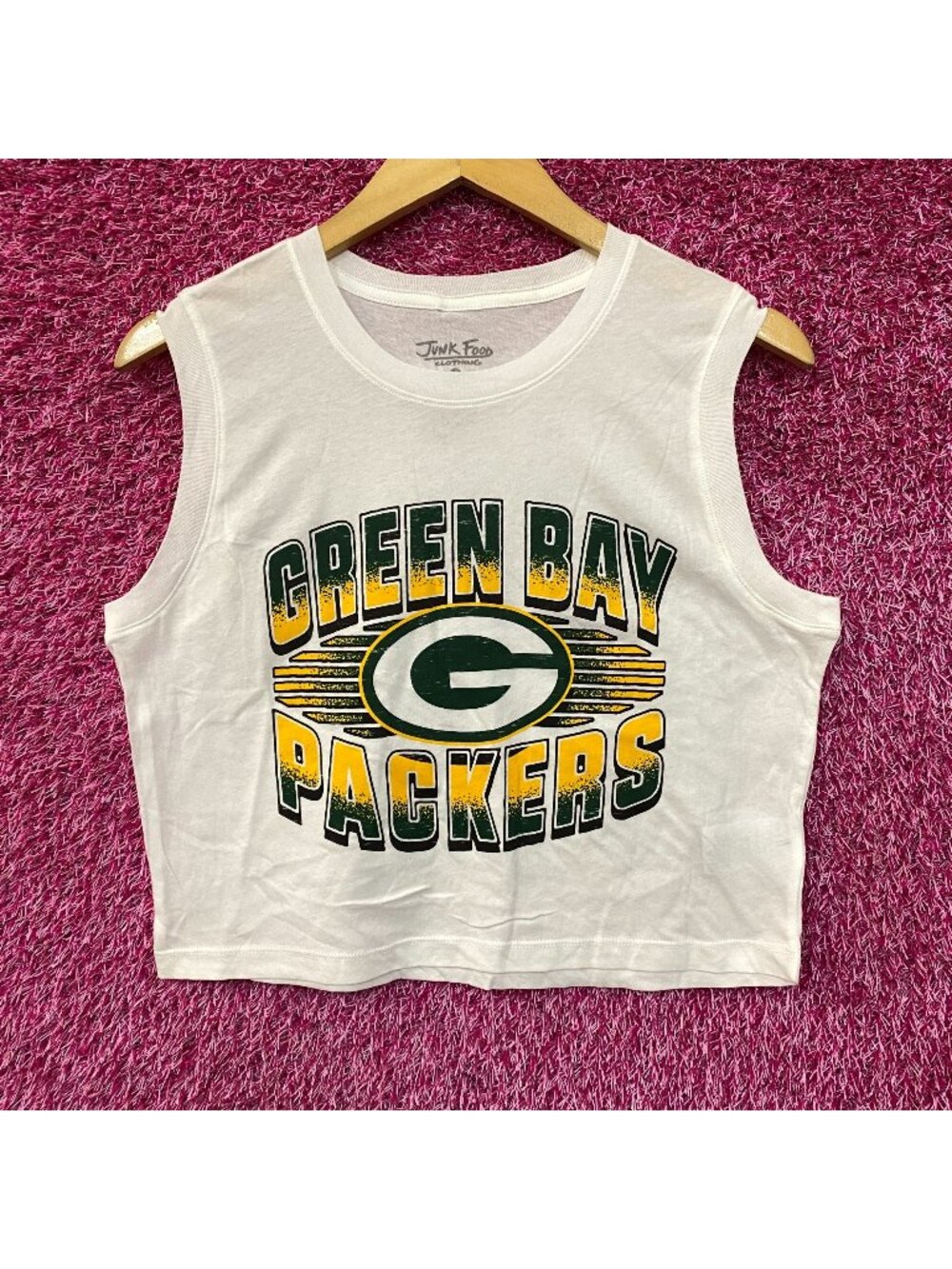 Junk Food NFL Green Bay Packers Cropped Sleeveless T-Shirt Small